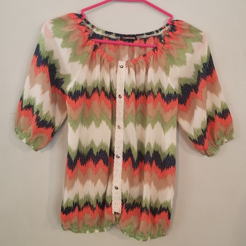 girls colorful semi sheer dress top